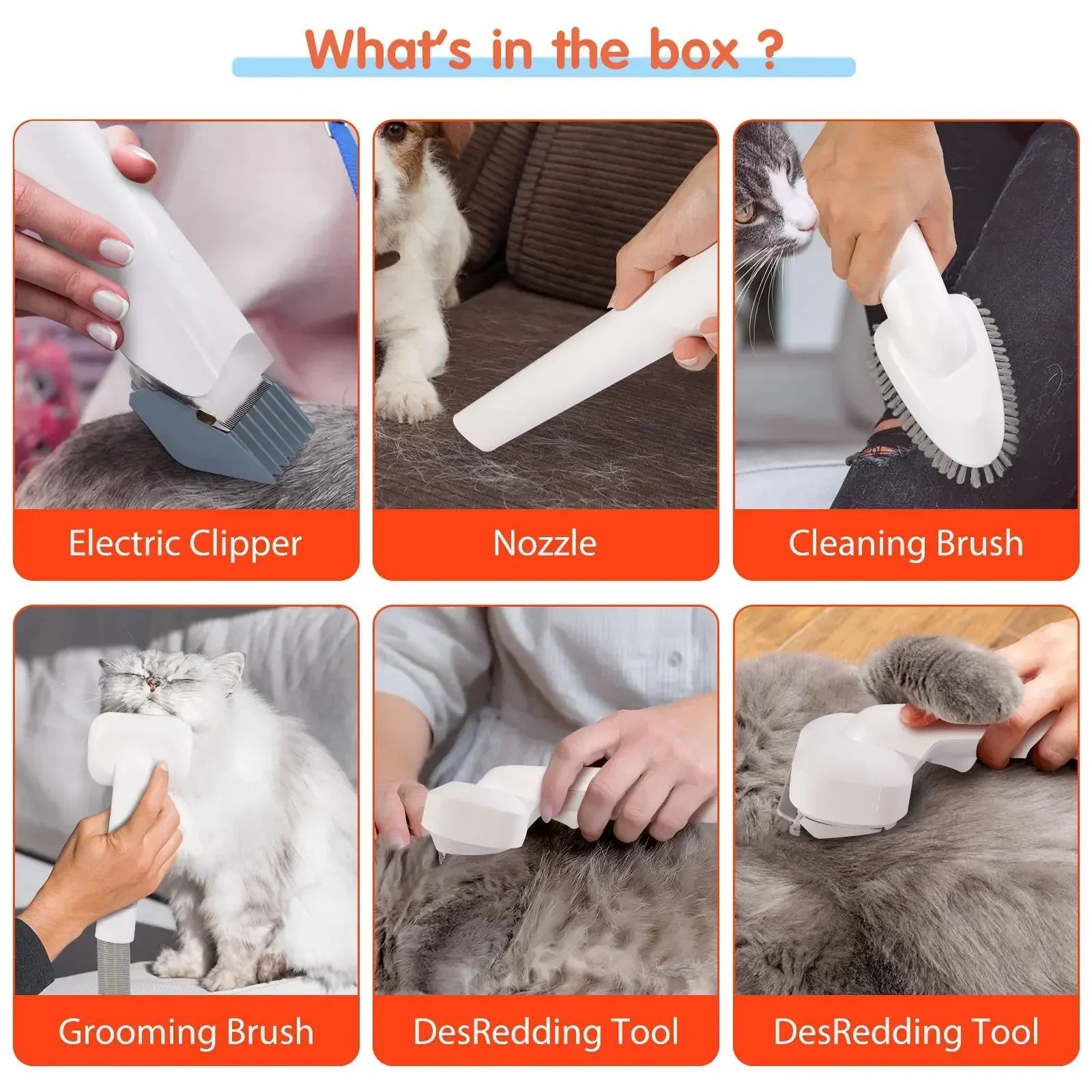 6 In 1 Pet Grooming Vacuum Kit