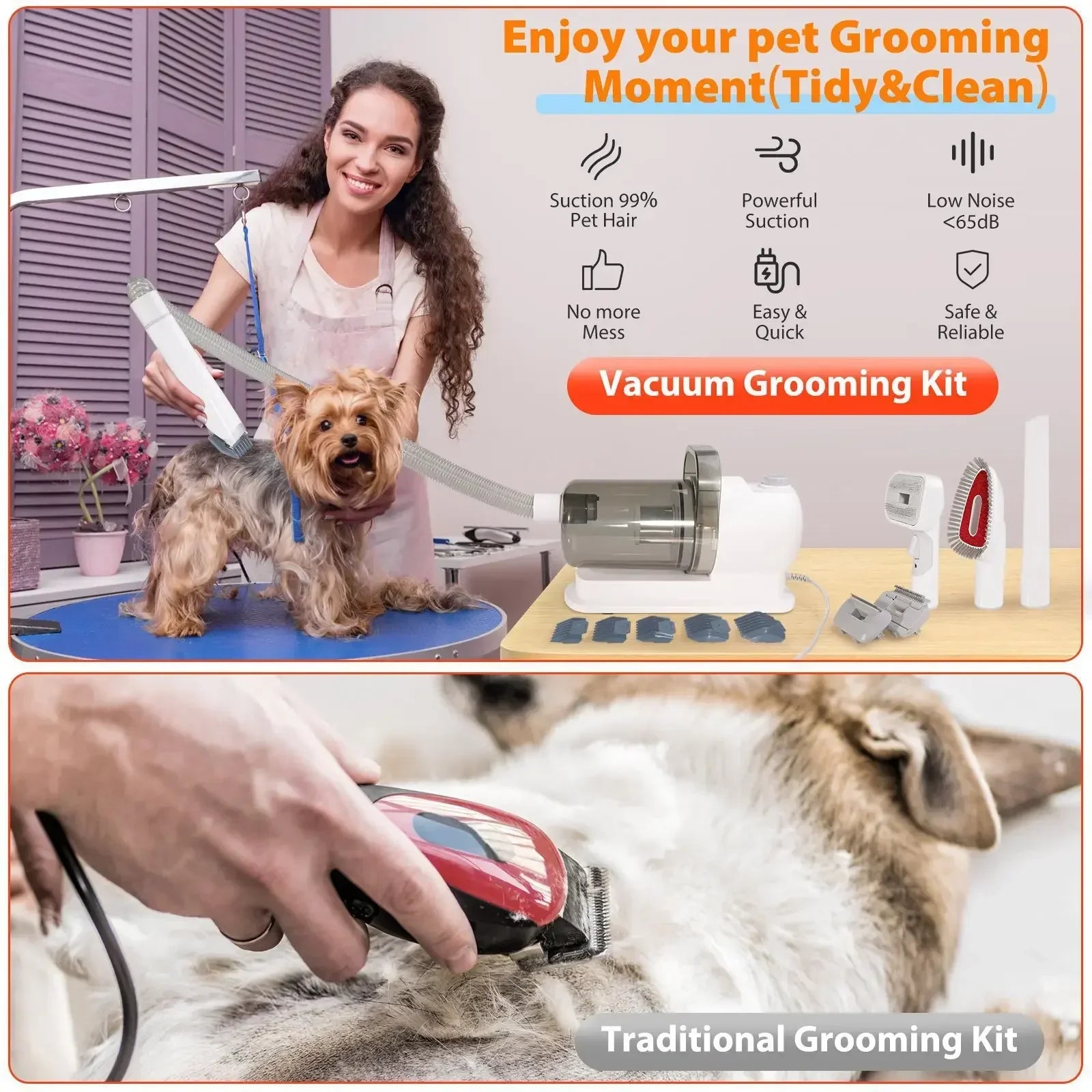 6 In 1 Pet Grooming Vacuum Kit